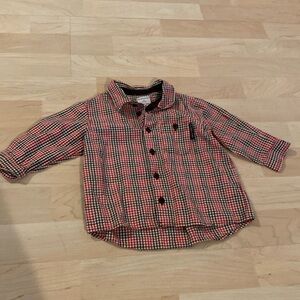 Polarn O. Pyret red and black plaid - 4-6 months